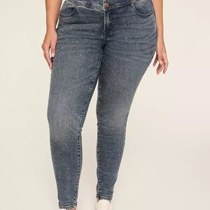 Lane Bryant Blue Ankle Jeans with Sparkle Detail